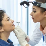 A doctor diagnosing a patient