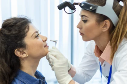 A doctor diagnosing a patient