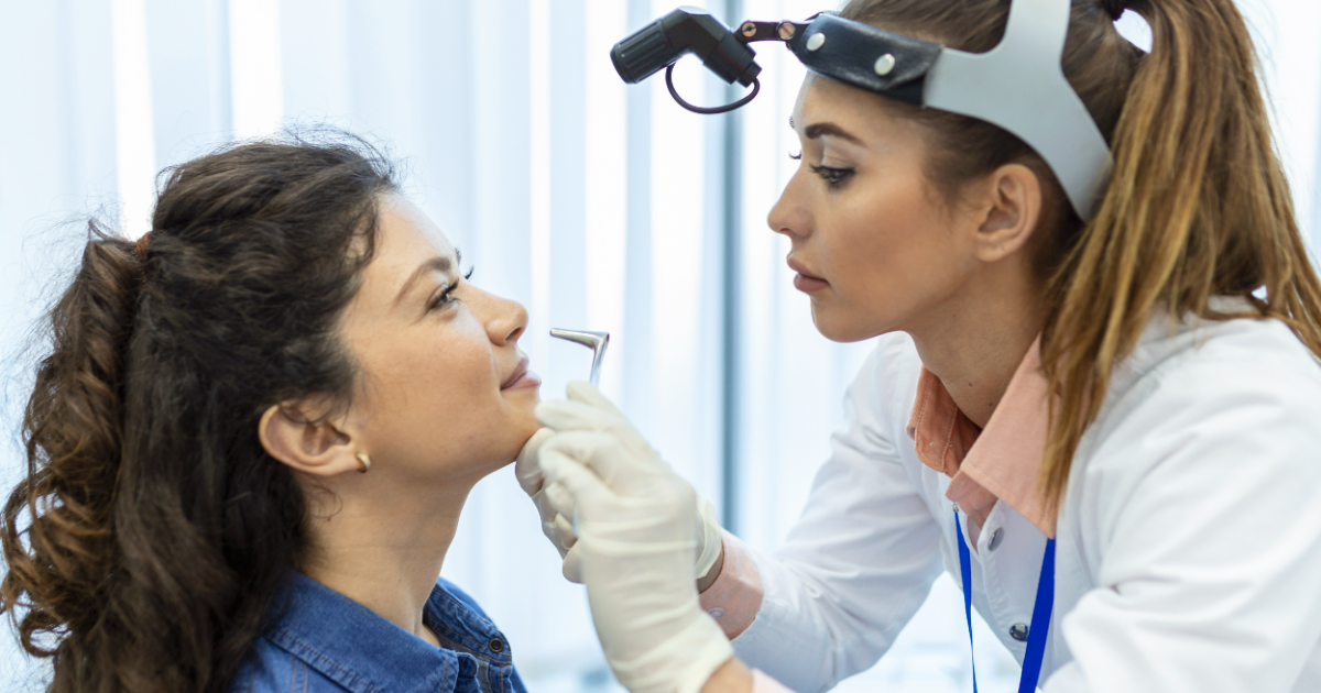 A doctor diagnosing a patient