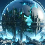 Futuristic global view with high tech