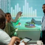A meeting room where data and insights are being discussed